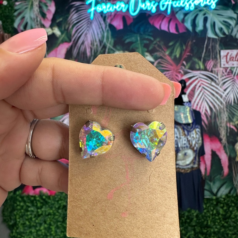 Heart ab studs
